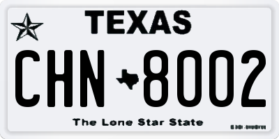 TX license plate CHN8002