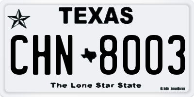 TX license plate CHN8003