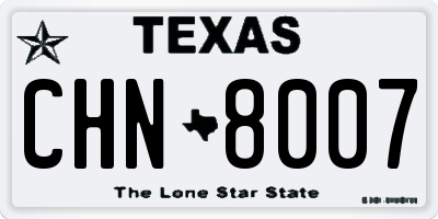 TX license plate CHN8007