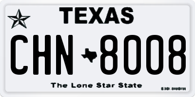 TX license plate CHN8008