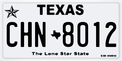 TX license plate CHN8012