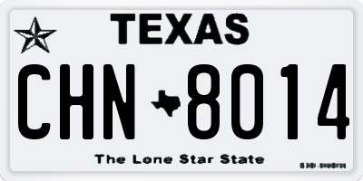 TX license plate CHN8014