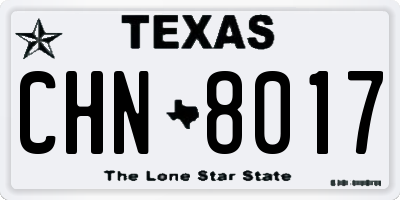 TX license plate CHN8017