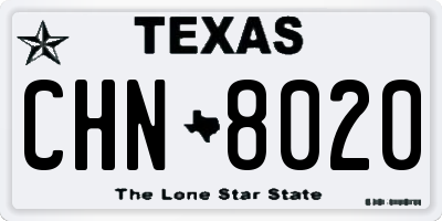 TX license plate CHN8020