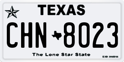 TX license plate CHN8023