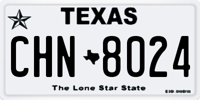 TX license plate CHN8024