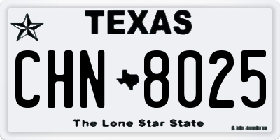 TX license plate CHN8025