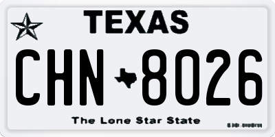 TX license plate CHN8026