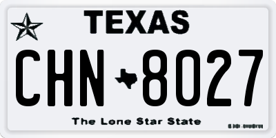 TX license plate CHN8027