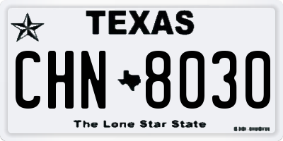 TX license plate CHN8030