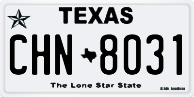 TX license plate CHN8031