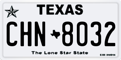 TX license plate CHN8032