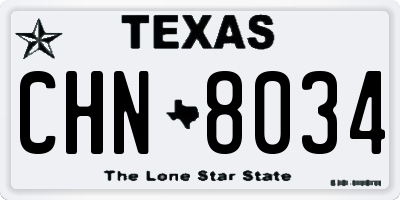 TX license plate CHN8034