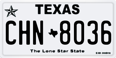 TX license plate CHN8036