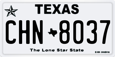 TX license plate CHN8037