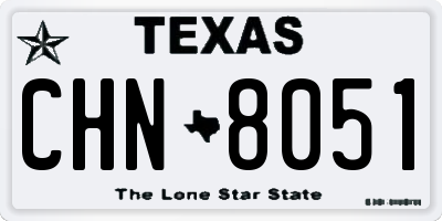 TX license plate CHN8051