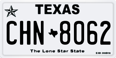TX license plate CHN8062