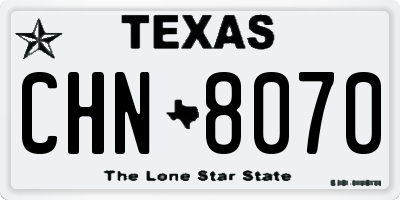 TX license plate CHN8070