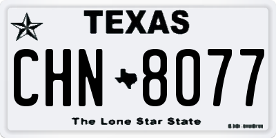 TX license plate CHN8077