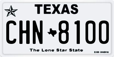 TX license plate CHN8100