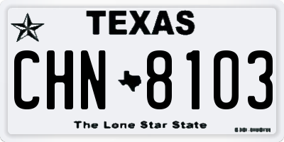 TX license plate CHN8103