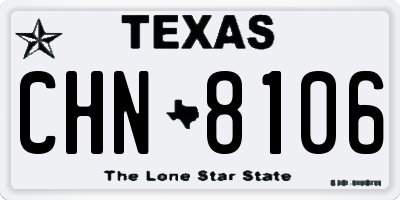 TX license plate CHN8106