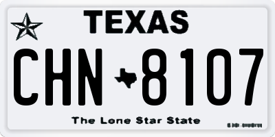 TX license plate CHN8107