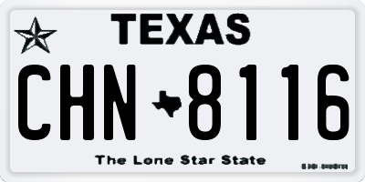 TX license plate CHN8116