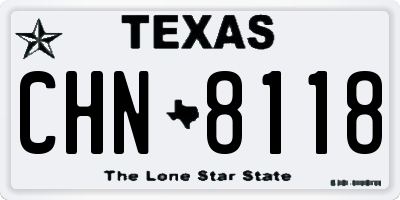 TX license plate CHN8118