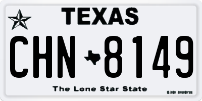 TX license plate CHN8149