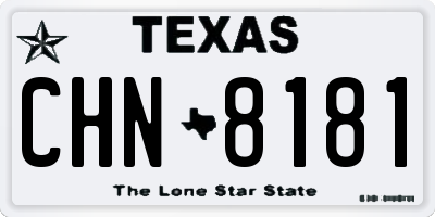 TX license plate CHN8181