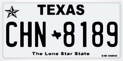 TX license plate CHN8189