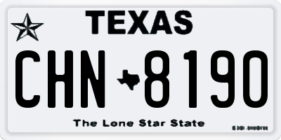 TX license plate CHN8190