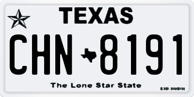 TX license plate CHN8191