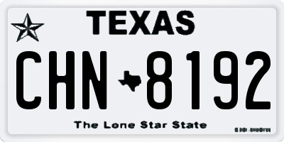 TX license plate CHN8192