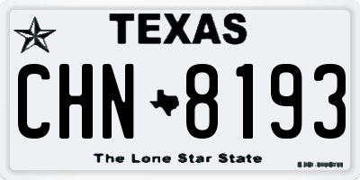TX license plate CHN8193