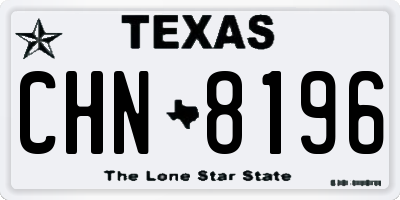 TX license plate CHN8196