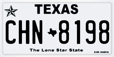 TX license plate CHN8198