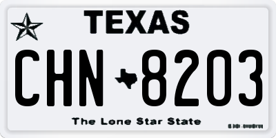 TX license plate CHN8203