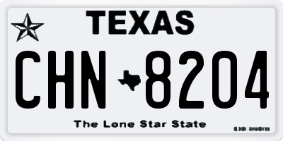TX license plate CHN8204