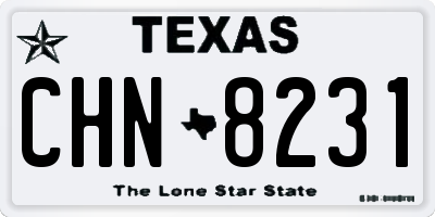 TX license plate CHN8231