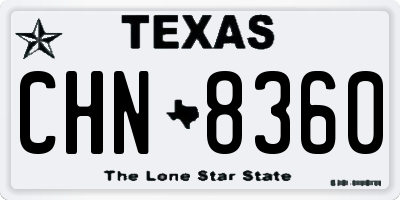 TX license plate CHN8360