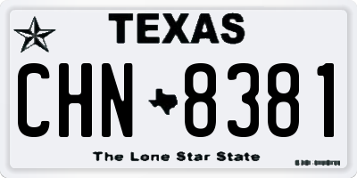 TX license plate CHN8381
