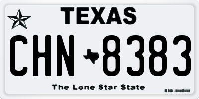 TX license plate CHN8383