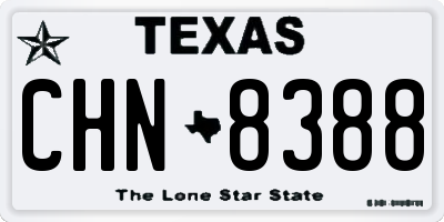 TX license plate CHN8388