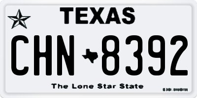 TX license plate CHN8392