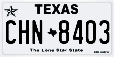 TX license plate CHN8403