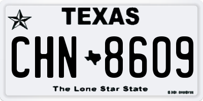 TX license plate CHN8609