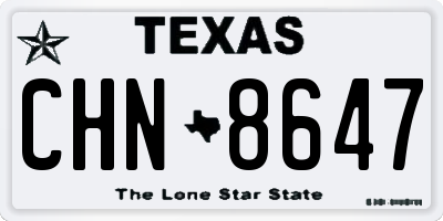 TX license plate CHN8647