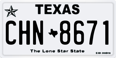 TX license plate CHN8671